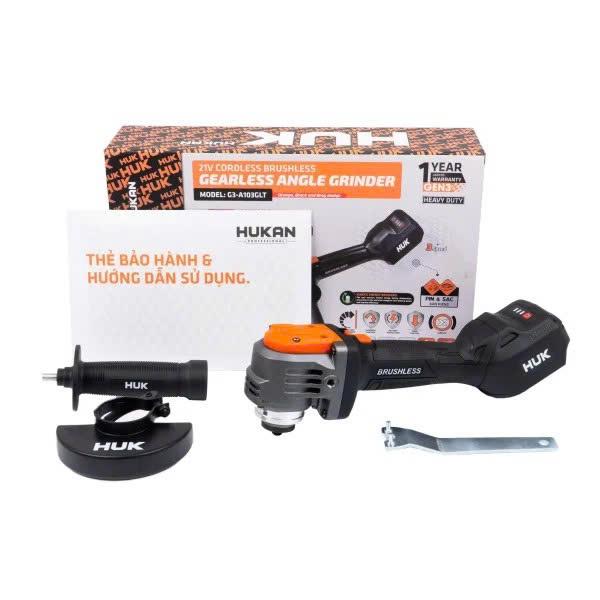 Máy Mài Góc Không Bánh Răng Hukan G3-A103 GLT 21V – Động Cơ Không Than, Đĩa 100mm, Chống Sốc Đá , Chống Lật Cổ Tay