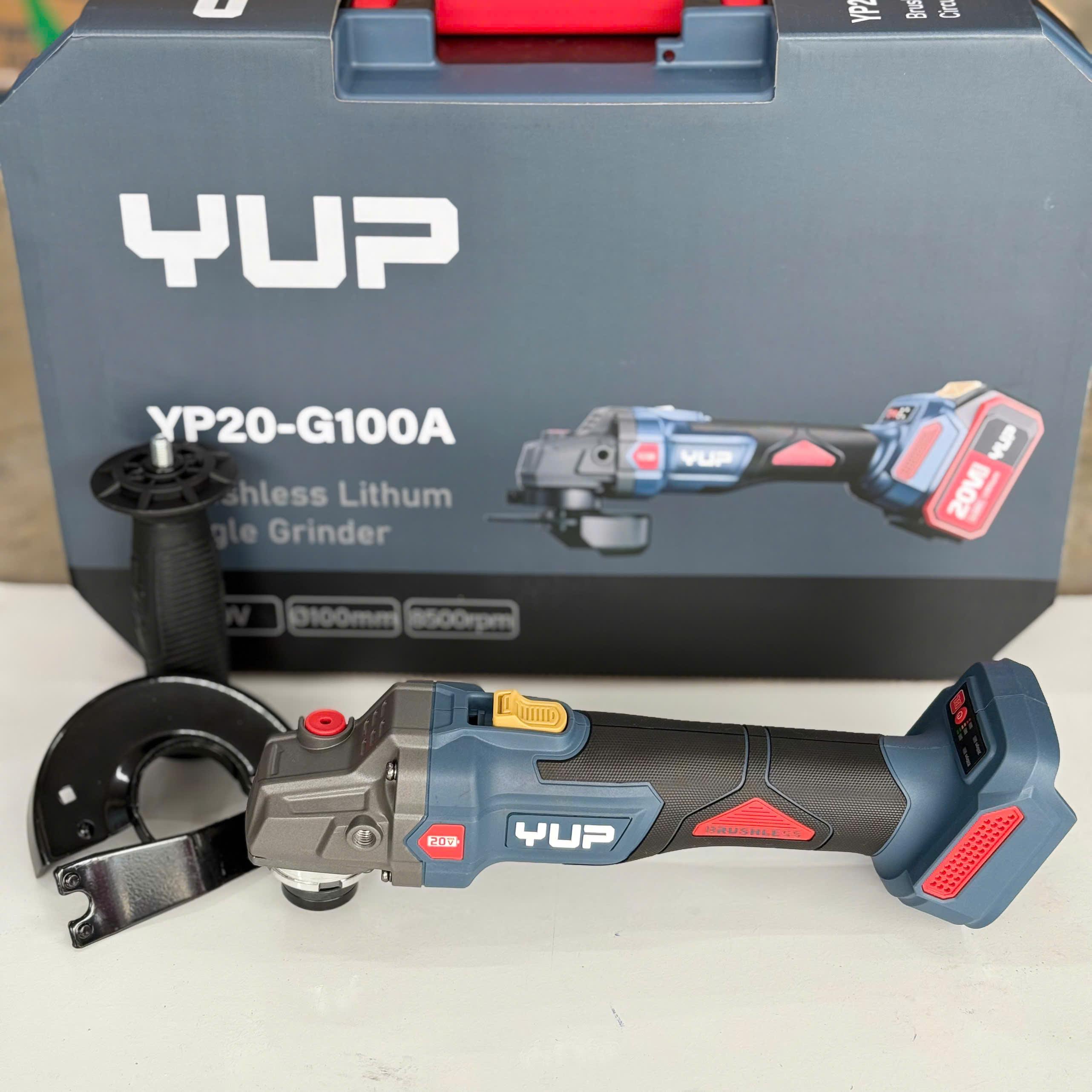 Máy mài góc pin 20V YUPAI YP20-G100A (100mm), chân pin phổ thông, động cơ không than- hộp đựng nhựa chắc chắn